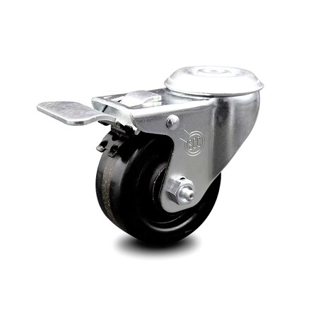 Service Caster 3.5 Inch Phenolic Wheel Bolt Hole Caster with Total Lock Brake SCC-BHTTL20S3514-PHR